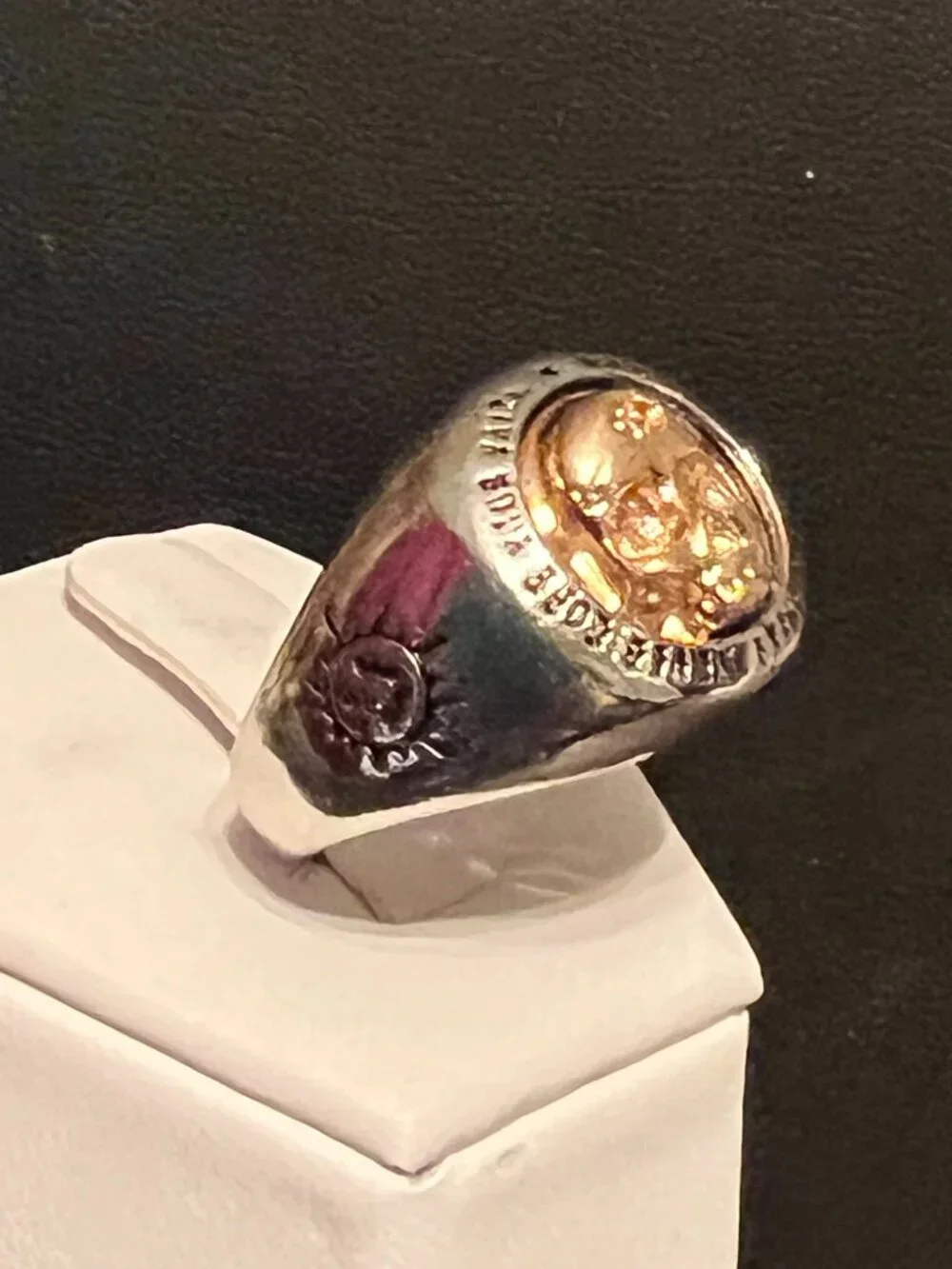 Silverplated Setting with Goldplated Skull Ring Size 9, 10, 11 (323)